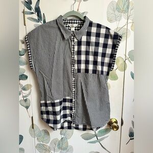 Christopher & Banks gingham blue M button up top